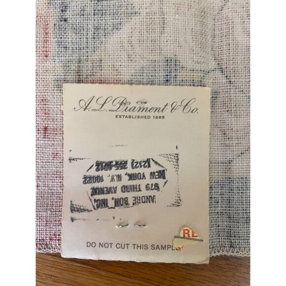 Vintage G.P. & J. Baker  100% Linen Fabric Sample Floral Canton Design Multicolo - Picture 4 of 5